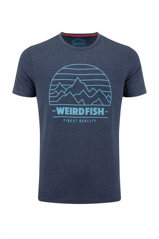 Weird Fish - Off Grid Front Print Graphic T-Shirt - Dark Blue