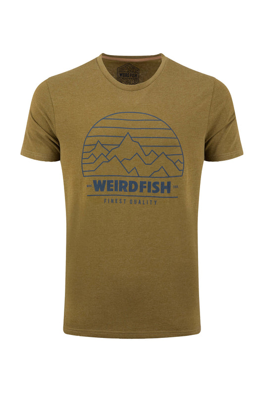 Weird Fish - Off Grid Front Print Graphic T-Shirt - Verdun Green