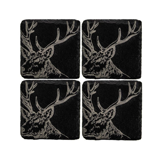 Stag Slate Coasters (Set of 4)