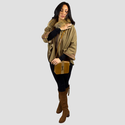 Julia Side Bag Natural Leather Suede Tan