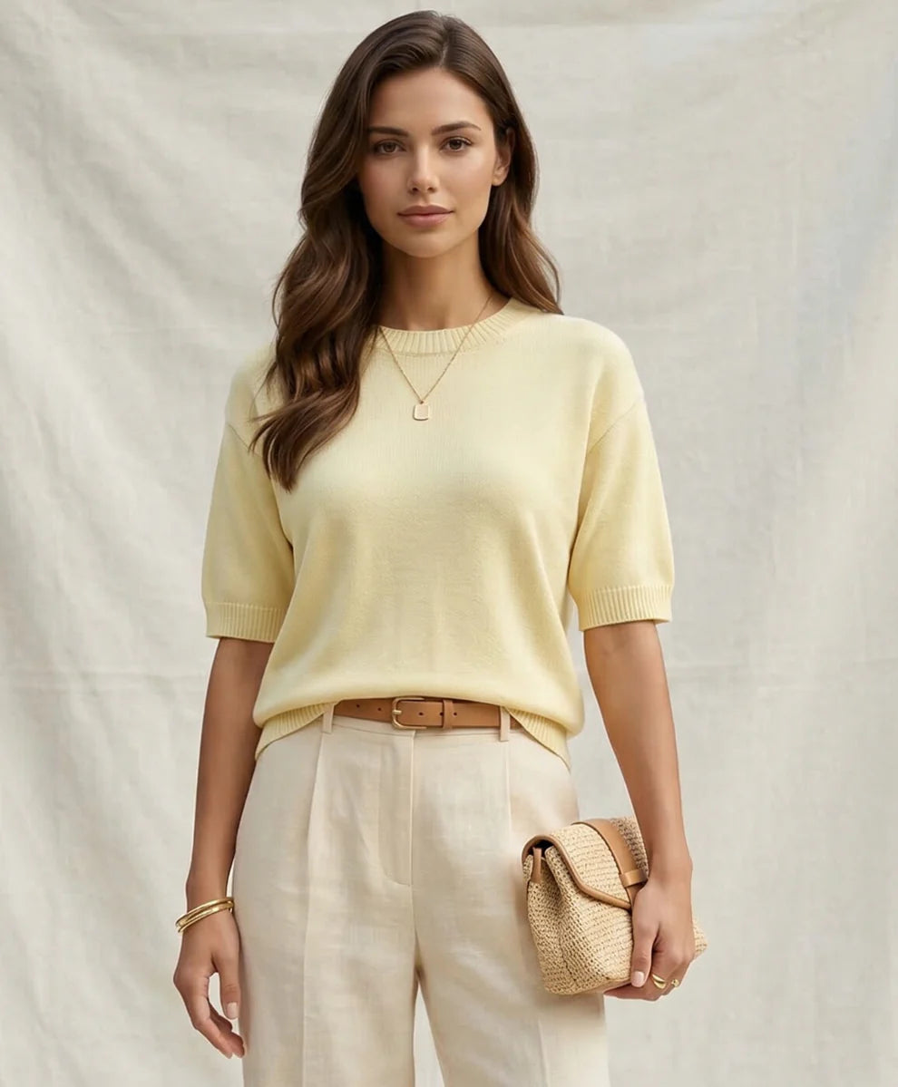 Short Sleeve Round Neck Knit by D.E.C.K