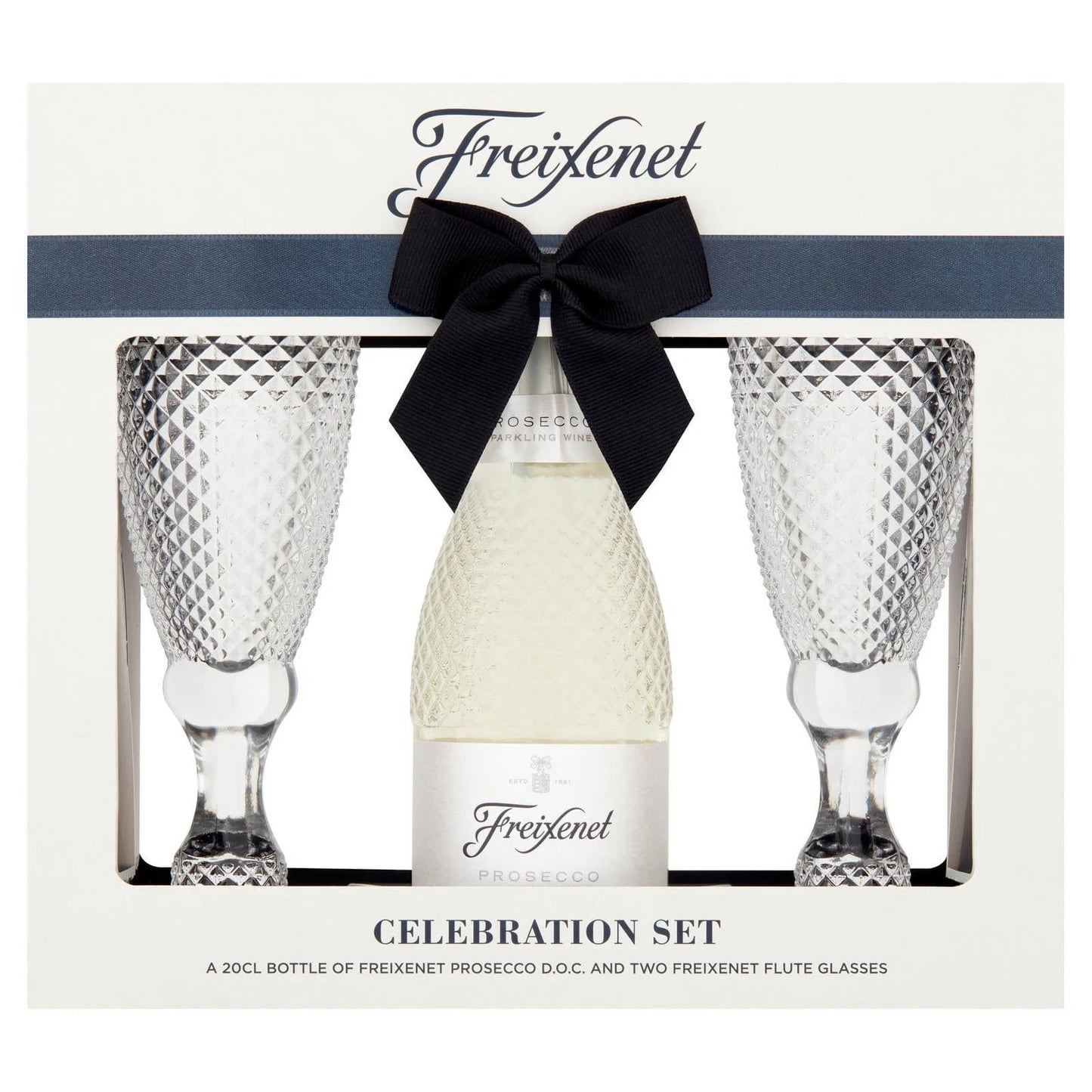 Freixenet Prosecco & 2 Cut Glass Flutes Gift Set