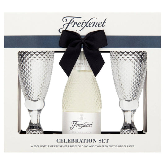 Freixenet Prosecco & 2 Cut Glass Flutes Gift Set