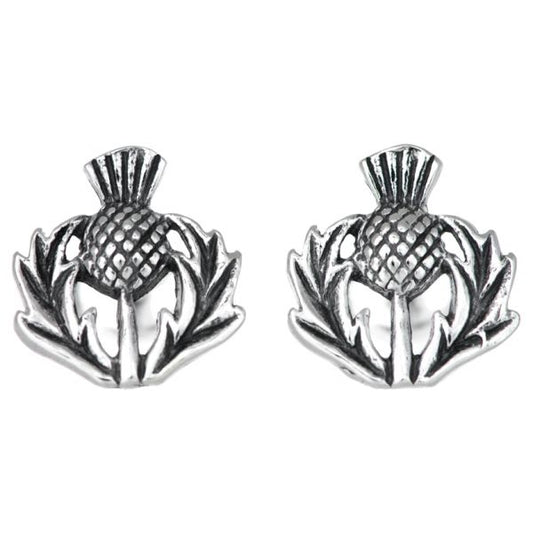 Sterling Silver Scottish Thistle Stud Earring