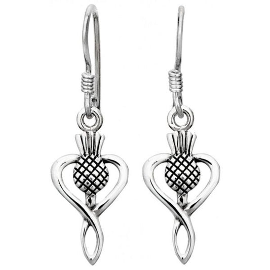 Highly Polished Scottish Thistle Drop Earrings