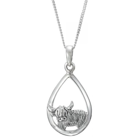 Sterling Silver Highland Cow Necklace