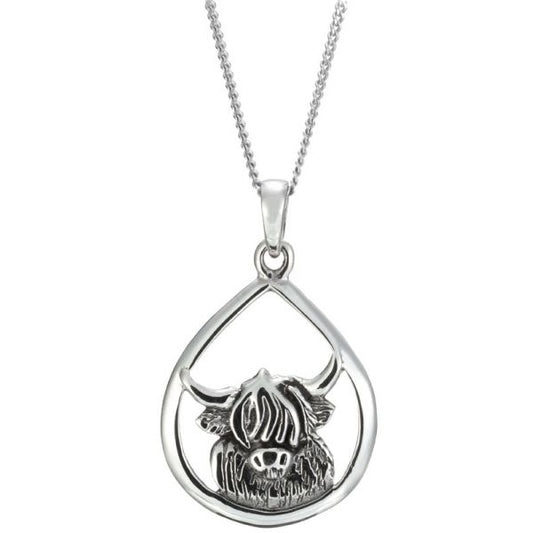 Sterling Silver Highland Cow Necklace