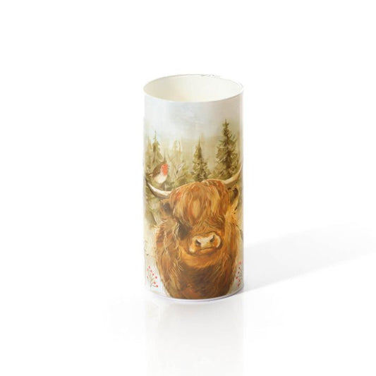 Frosted Highland Cow LED Cylinder