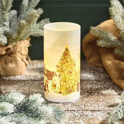 Christmas Down on the Farm LED Cylinder