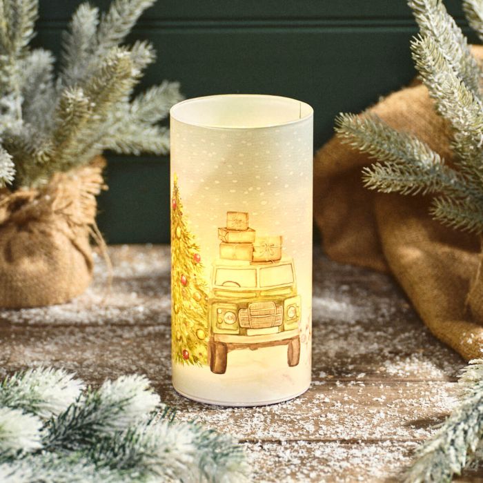 Christmas Down on the Farm LED Cylinder