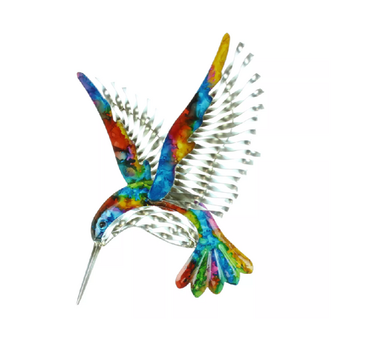 Hand Painted Metal Hummingbird