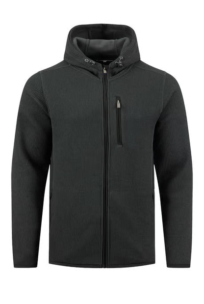 Lockie Full Zip Bonded Fleece Hoodie Washed Black