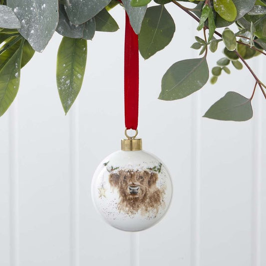 'Highland Star' Highland Cow Christmas bauble