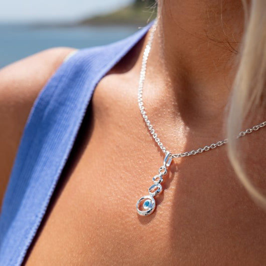 Blue Topaz & Pebbles Necklace