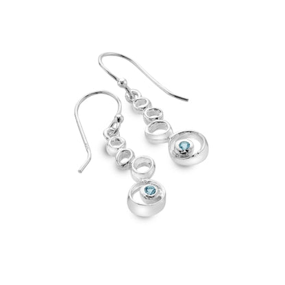 Blue Topaz & Pebbles Drop Earrings