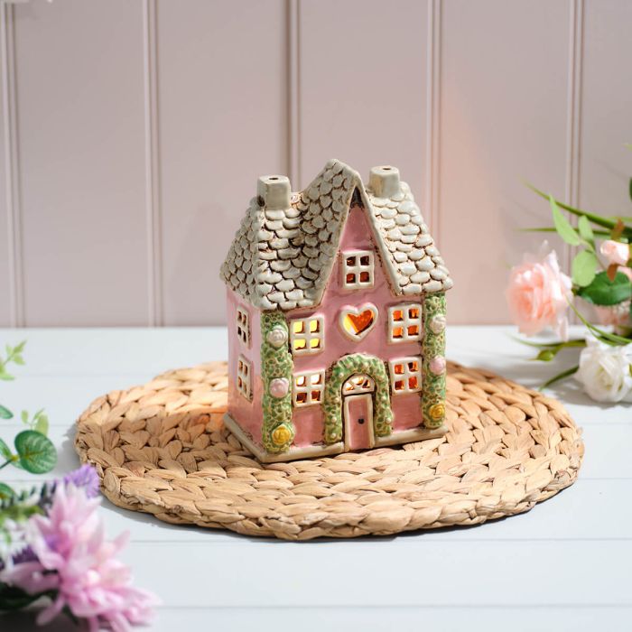 Cottage Garden T-Light Holder - Pink