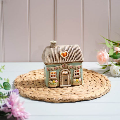 Cottage Garden T-Light Holder - Soft Blue