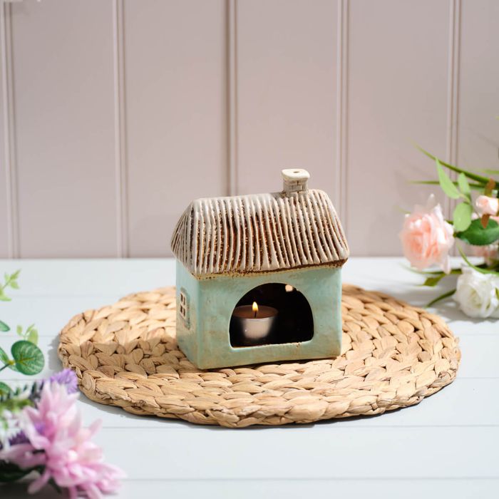 Cottage Garden T-Light Holder - Soft Blue