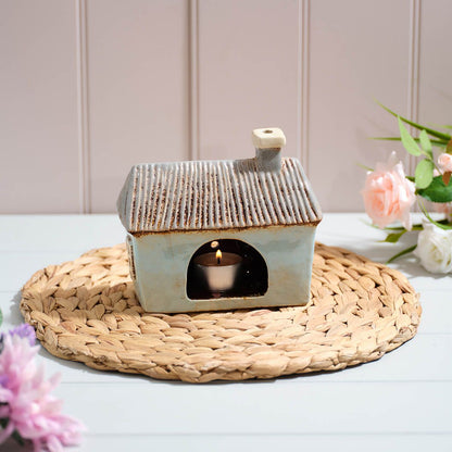 Cottage Garden T-Light Holder - Light Blue