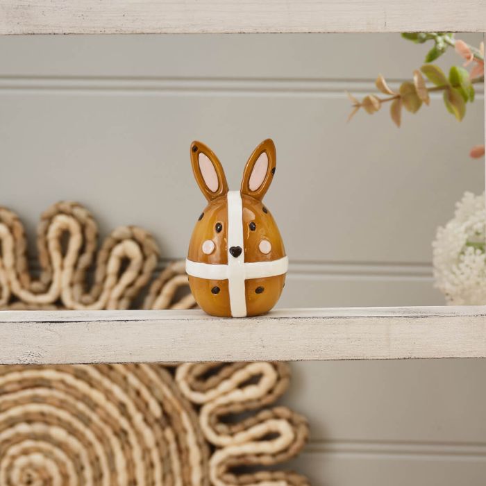 Farmhouse Bunny Handcrafted Hot Cross Bunny Ornament
