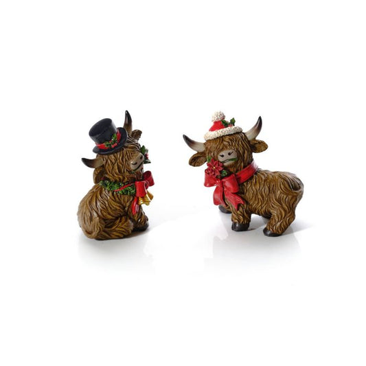Christmas Resin Highland Cow