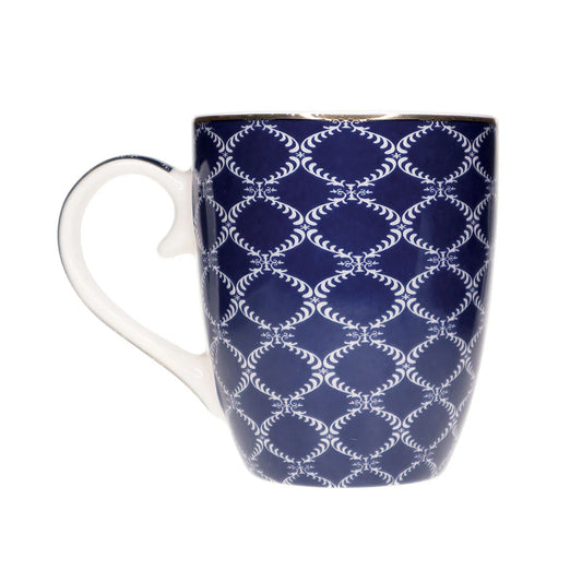 Tipperary Crystal Set of 6 Bone China Mugs - Blue Stripe
