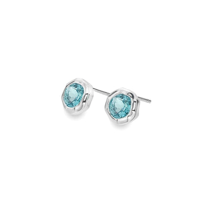 Blue Topaz Stud Earrings