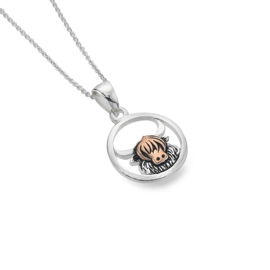 Highland Cow Rose Gold Necklace