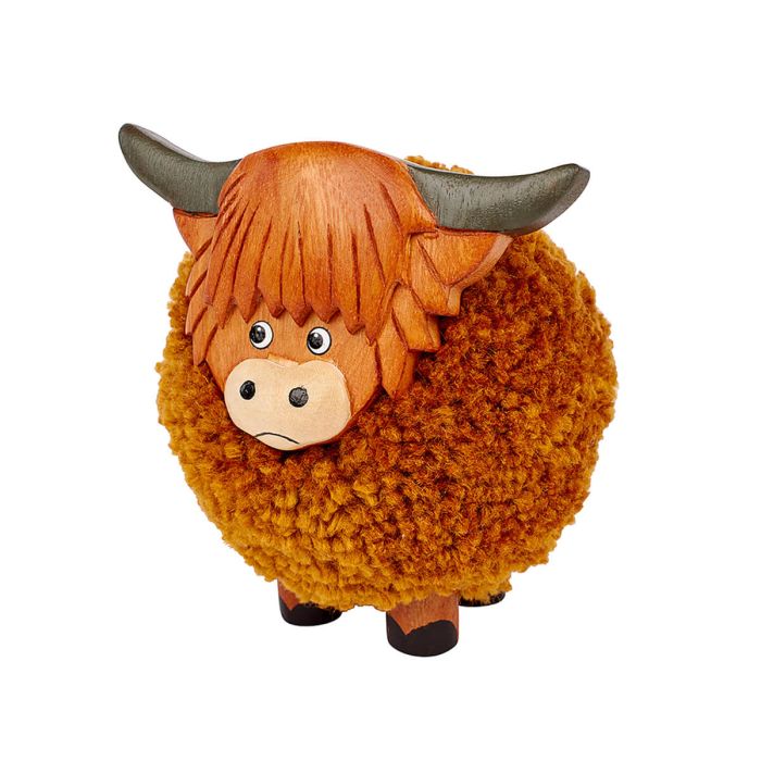 Large Highland Cow Pom Pom Ornament