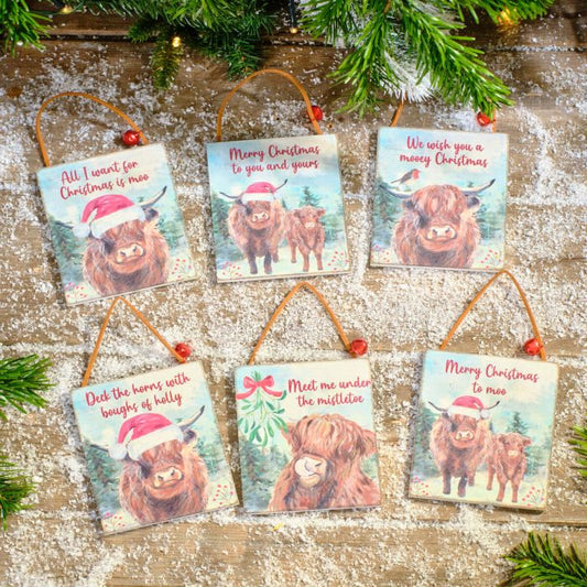 Highland Cow Hanger with Bell