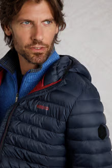Flete Lightweight Showerproof Padded Hooded Jacket Navy