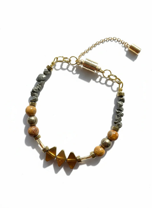 Red Jasper, Maifan, & Nugget Bracelet