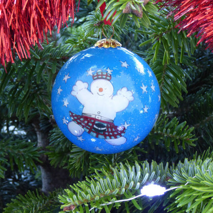 Hand Painted Snowman Christmas Tree Decoration