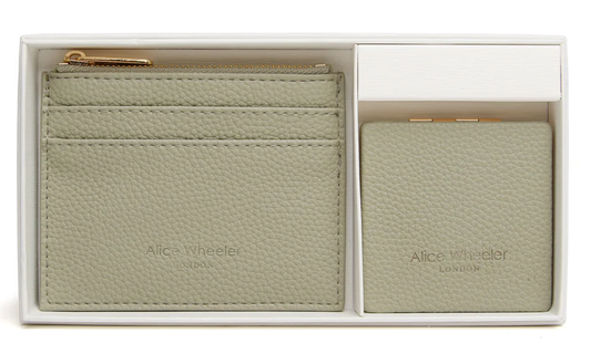 Purse & Mirror Compact Gift Set - Pistachio