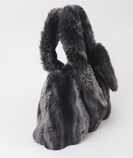 Alpine - Black Ombre Plush Faux Fur Tote Bag