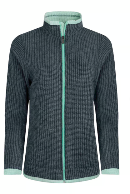 Ariana Eco Full Zip Grid Fleece - Rich Navy
