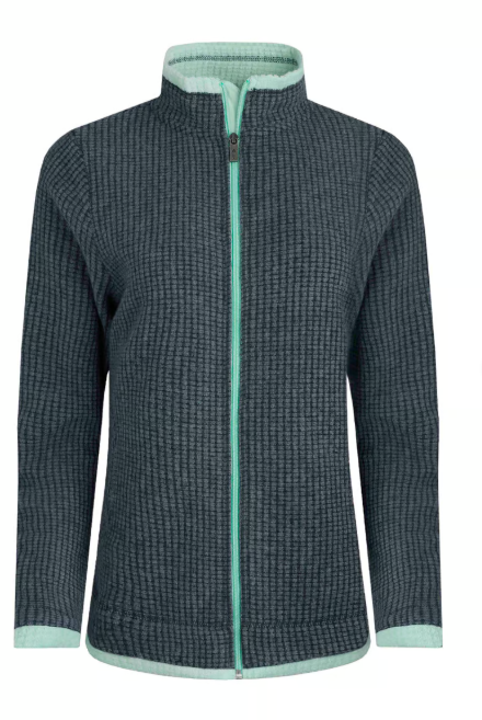 Ariana Eco Full Zip Grid Fleece - Rich Navy
