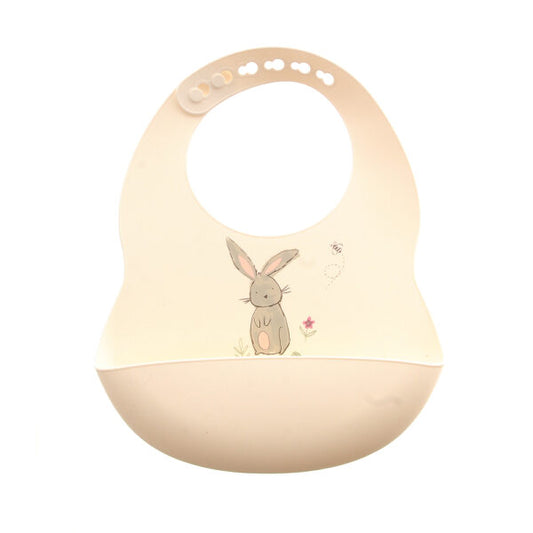 Bunnies on Cream Silicone Catch it Bib