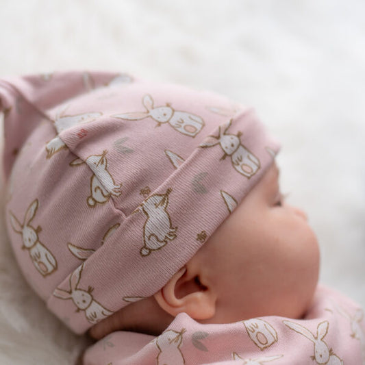 Bunnies on Pink Cotton Hat