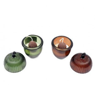 Autumn Acorn Candle Pot