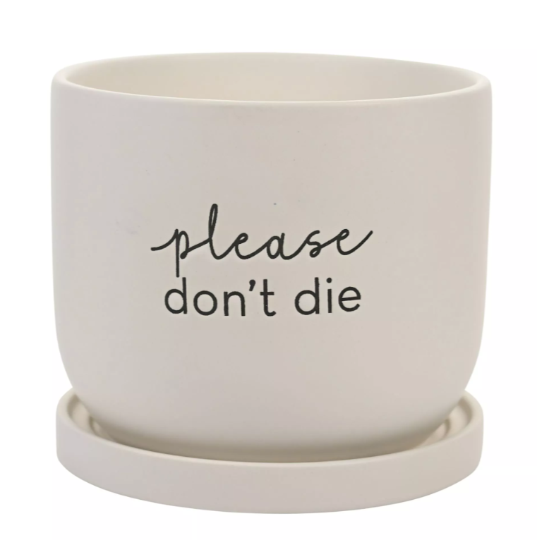 Please Don't Die Ceramic Plant Pot
