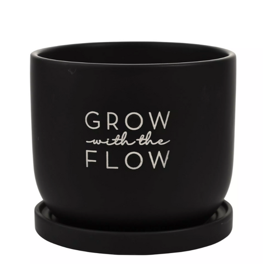 Grow With The Flow Ceramic Plant Pot