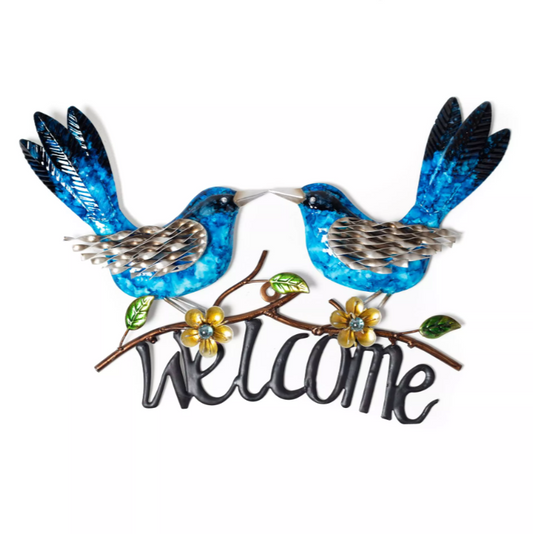 Double Bird Metal Welcome Sign