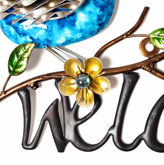 Double Bird Metal Welcome Sign