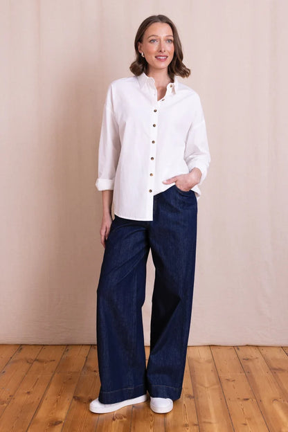 Oversized Cotton Poplin Shirt - White