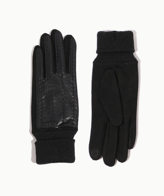 Charleigh - Faux Leather Roll Cuff Glove