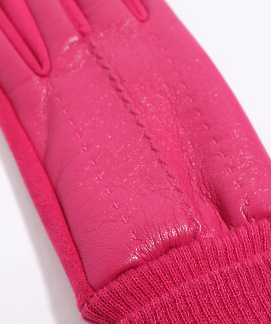 Charleigh - Faux Leather Roll Cuff Glove