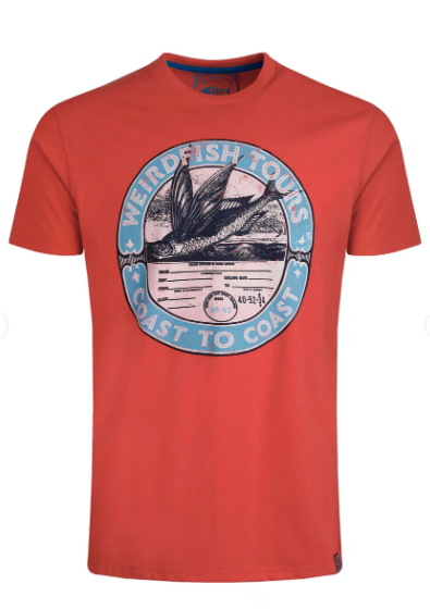 Coasting Eco Front Print Graphic T-Shirt - Retro Red