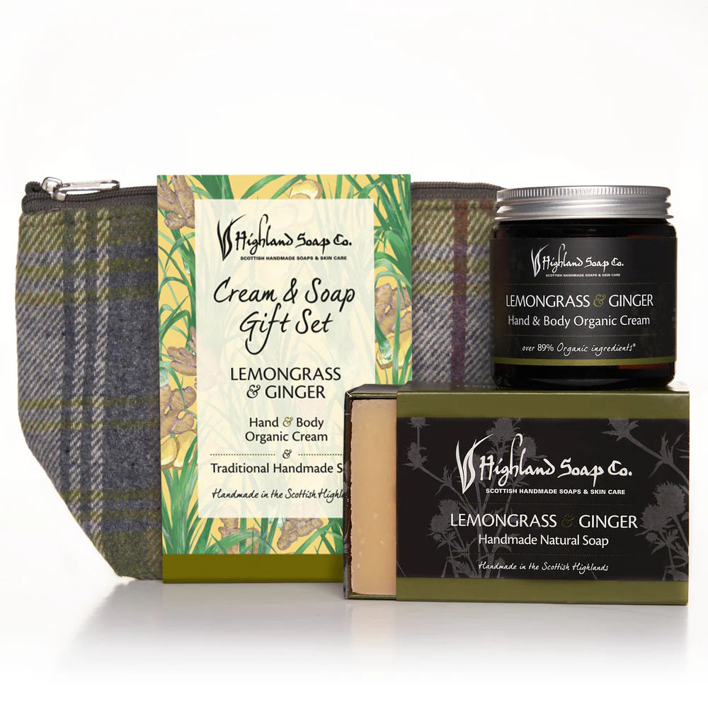 Lemongrass & Ginger Hand & Body Cream with Soap Gift Bag