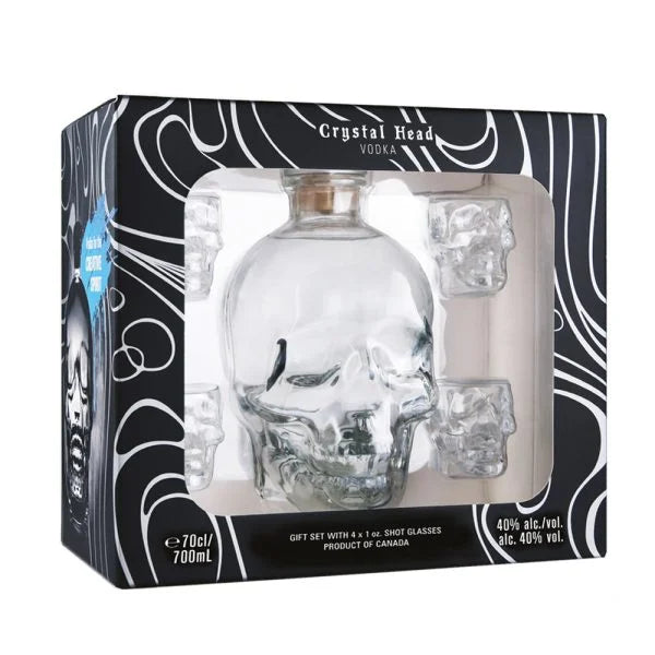 Crystal Head 70cl & 4 shot glasses
